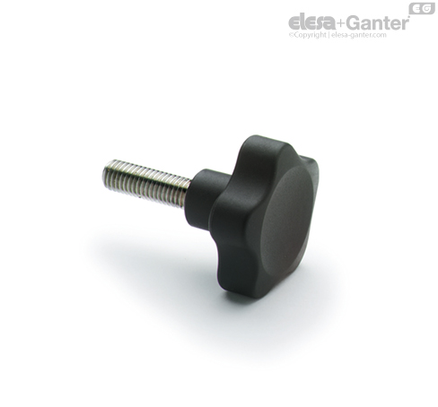 VC.692-SST-p Solid lobe knobs Stainless steel threaded stud